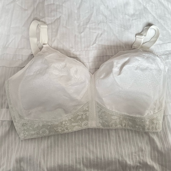 BRA Playtex 40DDD White 2700 No Wire Full Coverage 5 Eye 3444 AF - Picture 9 of 10